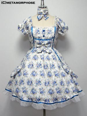 Rose Jacquard Short Sleeve OP by Metamorphose Temps de Fille