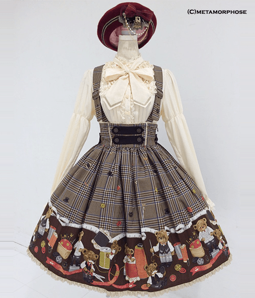 メタモ　tailor`s bearスカート Tailor's Bear Suspender Skirt by Metamorphose Temps de Fille