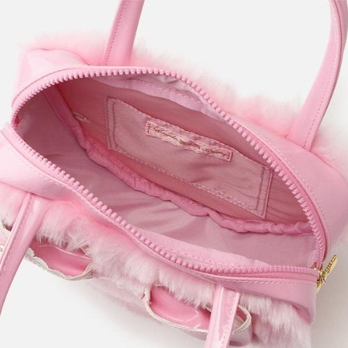 Heart Enamel Fur Bag by Angelic Pretty