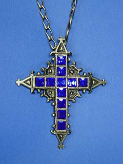 Moi-meme-Moitie クロスモチーフ ネックレス ブルー Blue Jewel Cross Pendant by Moi-même-Moitié