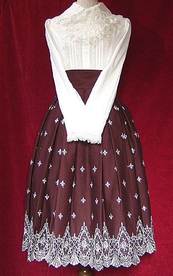 Rose and Lily Embroidery Scalloped Skirt (70cm) by Innocent World