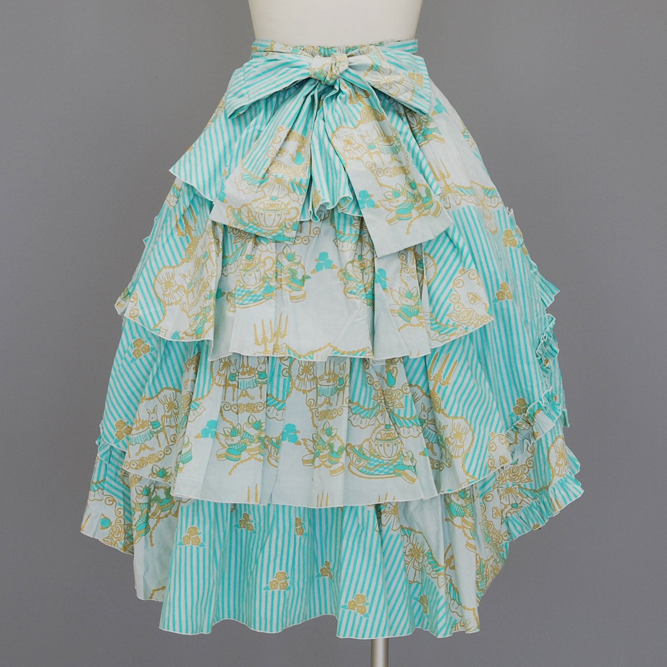 FRILL Stripe Bustle Skirt by h.NAOTO