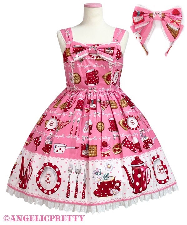 French Café Chest Ribbon JSK Set by Angelic Pretty