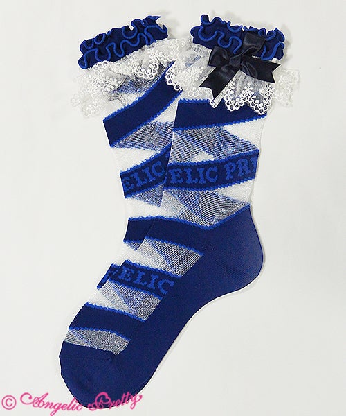 Stripe Candy Crew Length Socks by Angelic Pretty