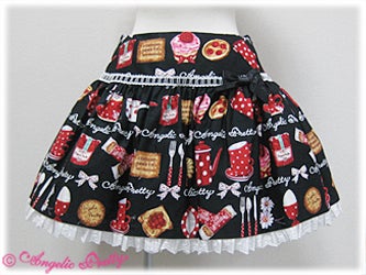 French Cafe All Round Print Skirt by Angelic Pretty