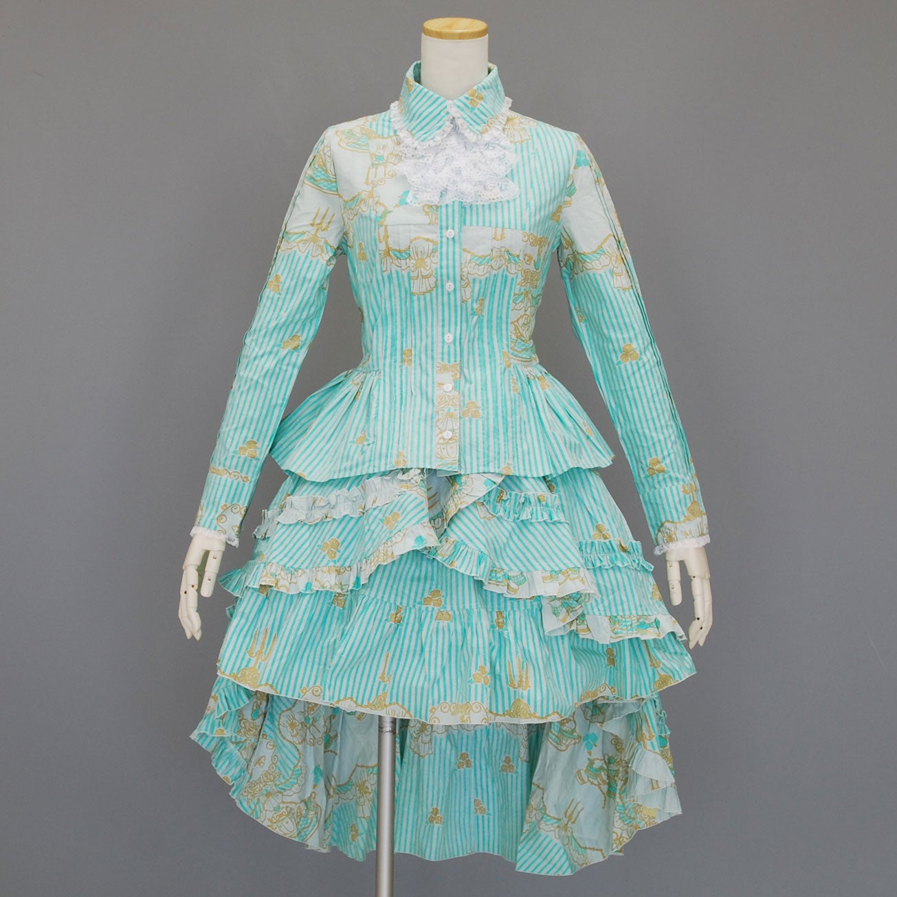 FRILL Stripe Bustle Skirt by h.NAOTO