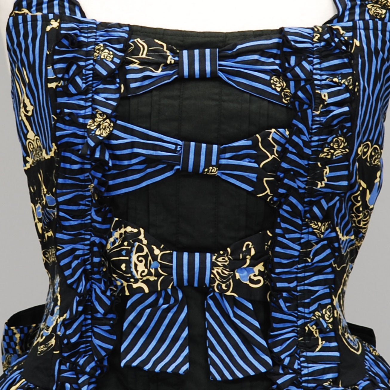 FRILL Stripe Bustle JSK by h.NAOTO
