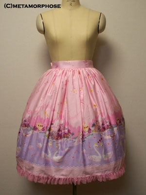 morphose temps de filleスワンレイクスカート Swan Lace Mini Skirt