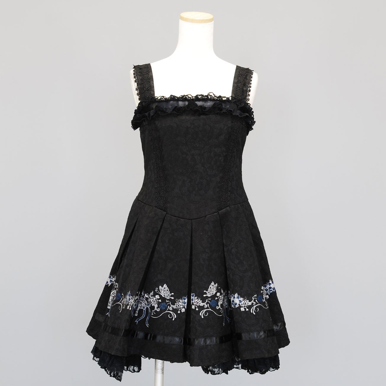 FRILL Butterfly and Rose Pleated JSK by h.NAOTO