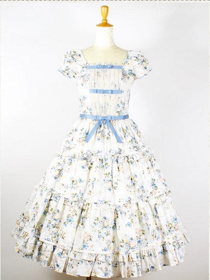 Rococo Bouquet Ribbon Tiered Long OP by Victorian Maiden