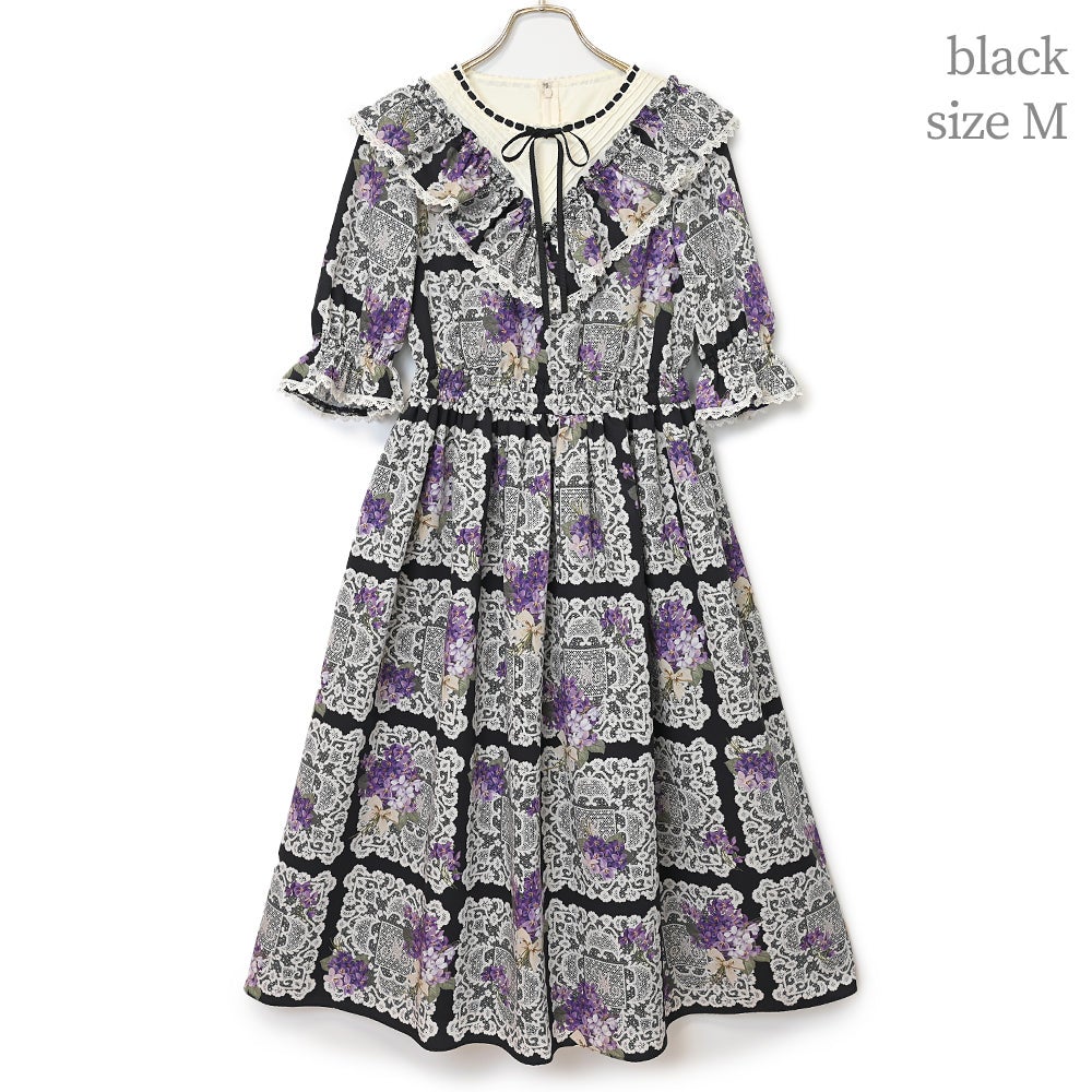 Violet Lace Yoke Switching OP (2025) by Melody BasKet