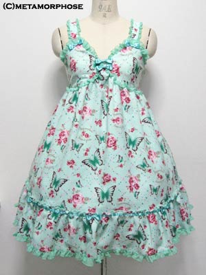 メタモルフォーゼjewel butterflyジャンパースカート・ミント Jewel Butterfly High Waist JSK by Metamorphose Temps de Fille