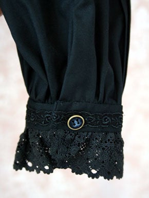Lace Ribbon Standing Collar Blouse by Victorian Maiden