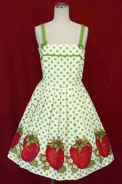 Strawberry Polka Dot JSK by Emily Temple Cute