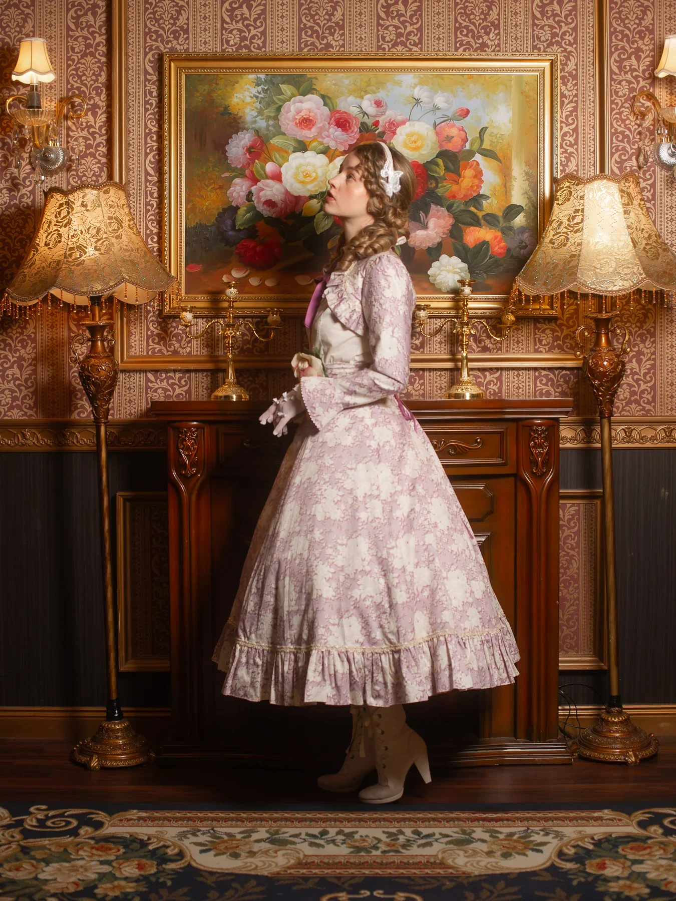 Cameo Rococo Bouquet Bustle Skirt by Victorian Maiden