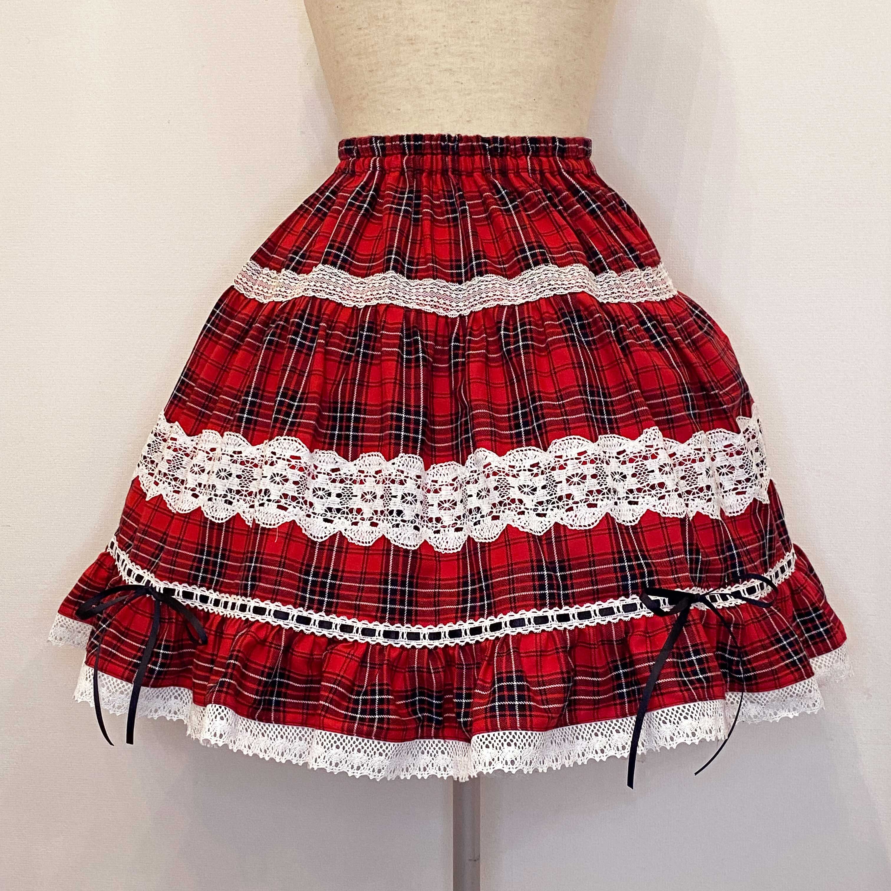 Moonrise Theater ~ Tartan Check Tiered Skirt by Indie Brand
