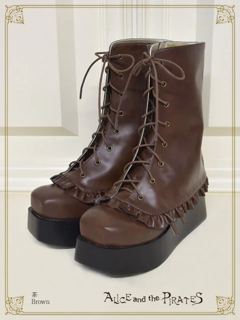 靴 y2k archive 2way real leather Lace boots Evelyn 2-Way Shoes by Alice and the Pirates