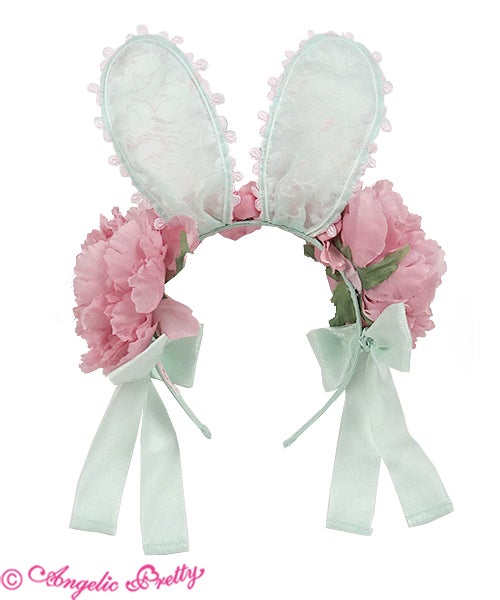 Rabbit's Happy Flower Banquet Headband by Angelic Pretty