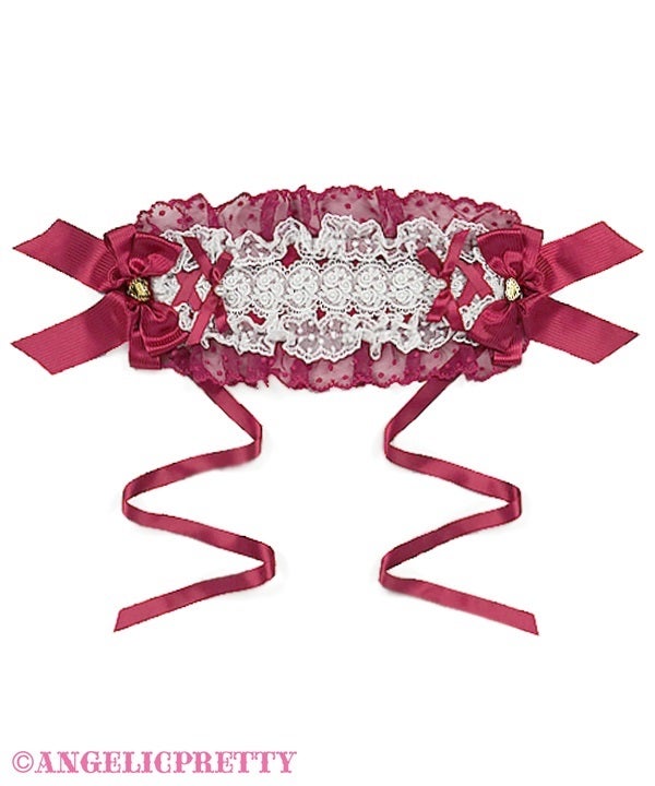 Lace Heart Charm Rose Lace Headdress (2024) by Angelic Pretty