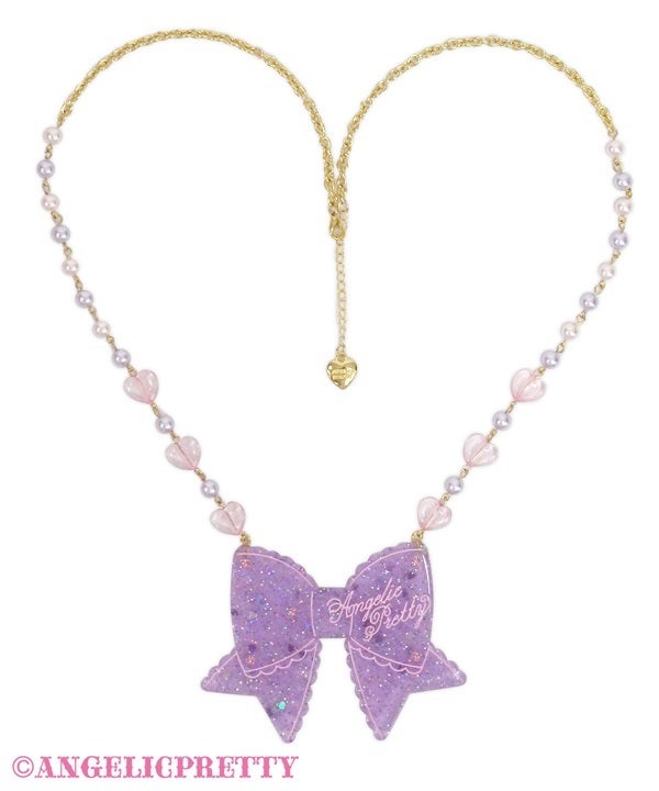 Glitter Ribbon Necklace (2024) by Angelic Pretty