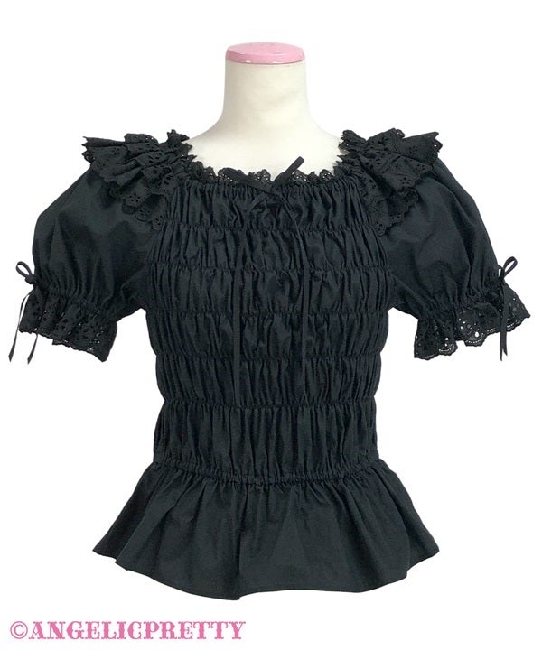 Shirred Off-Shoulder Blouse by Angelic Pretty