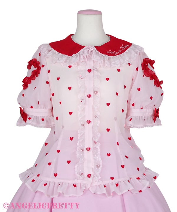 Lovely Heart Blouse (2022 2nd Release) by Angelic Pretty