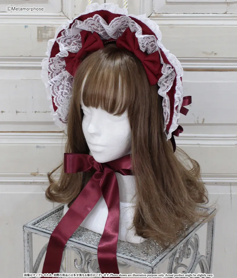Solid Color Raschel Lace Bonnet (2025) by Metamorphose Temps de Fille