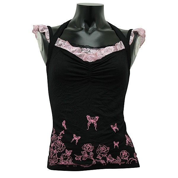 h.NAOTO HONEY キャミソール h.jelly & Honey ~ Lace Layered Halter Neck Camisole by h.NAOTO