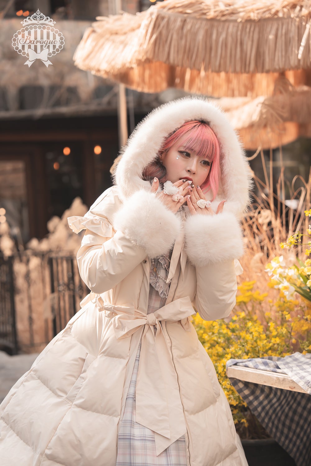 Baroque ~ Marshmallow Puff Frill Coat by Indie Brand