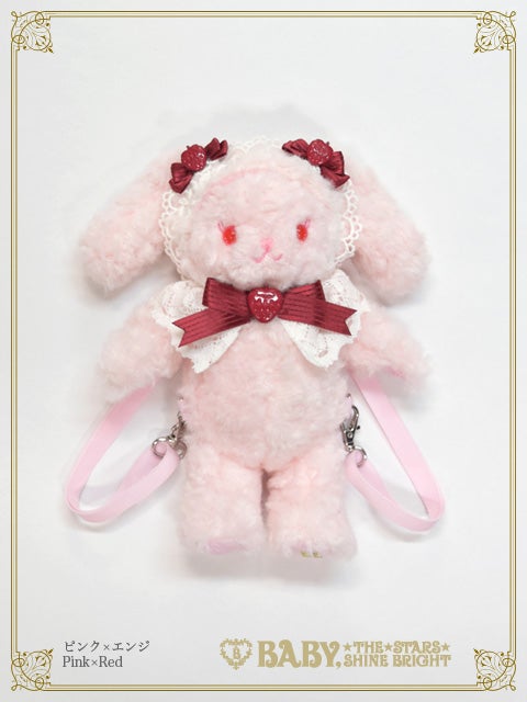 福岡店限定 いちごボタン付き♡うさくみゃリュックミニミニ Usakumya Rucksack Mini Mini with Strawberry Buttons (2024 Fukuoka