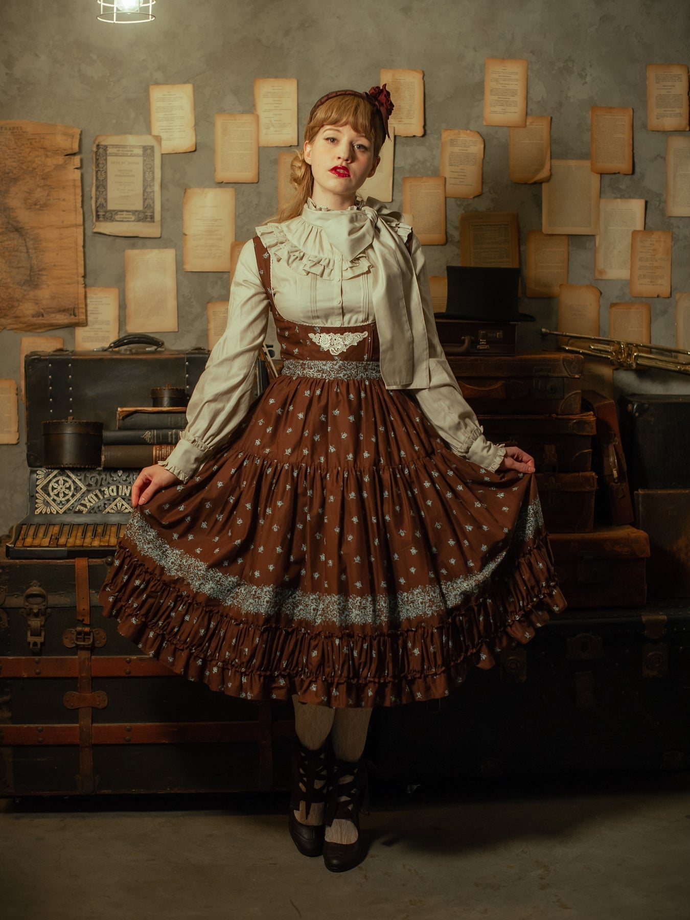 Noble Satin Pintuck Blouse by Victorian Maiden