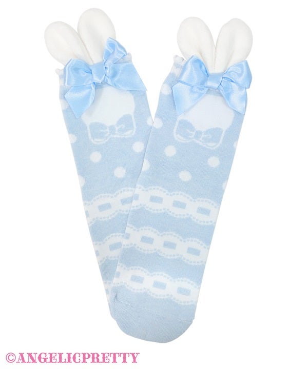 Bunny Crew Length Socks by Angelic Pretty