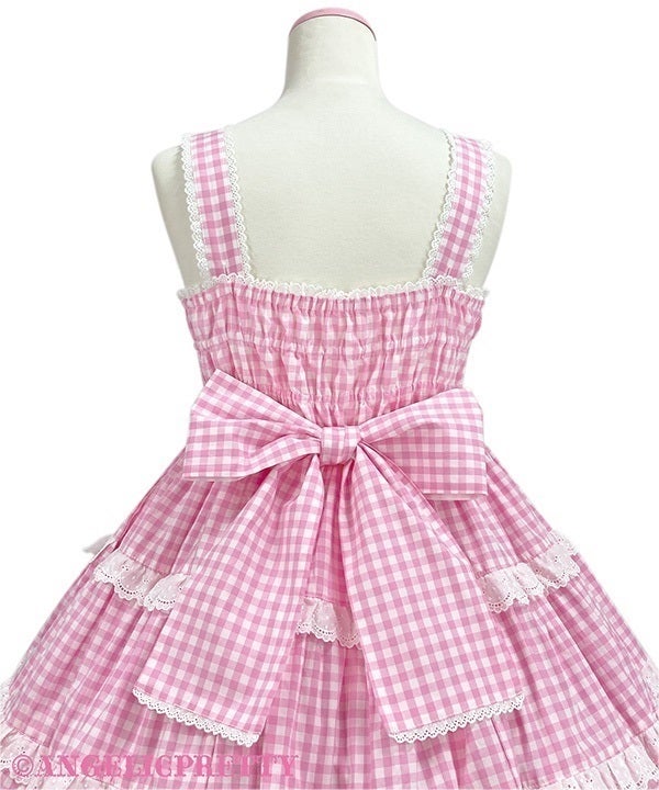 Shoulder Ribbon JSK (Gingham) (2025) by Angelic Pretty