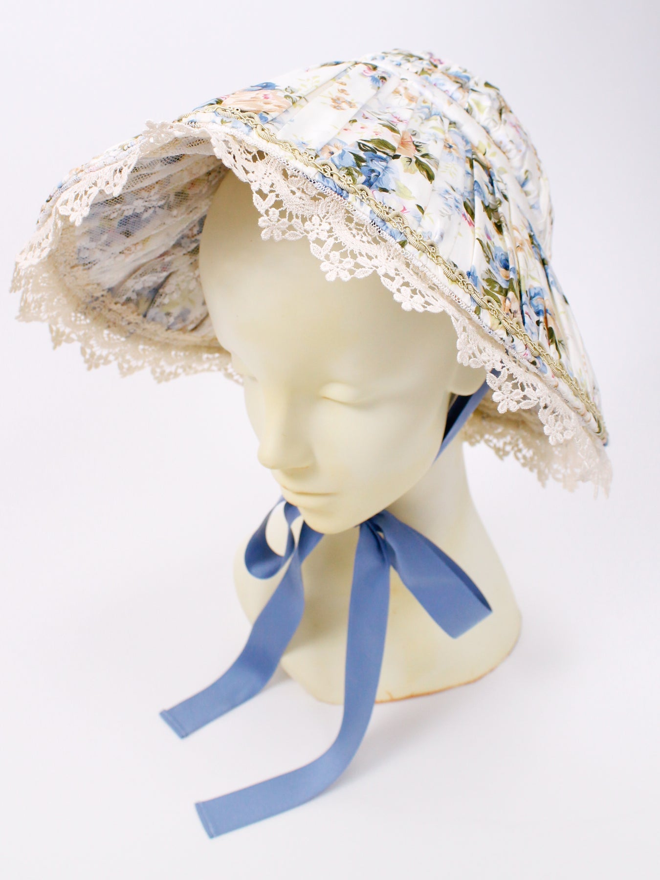 Rococo Bouquet Print Doll Hat by Victorian Maiden