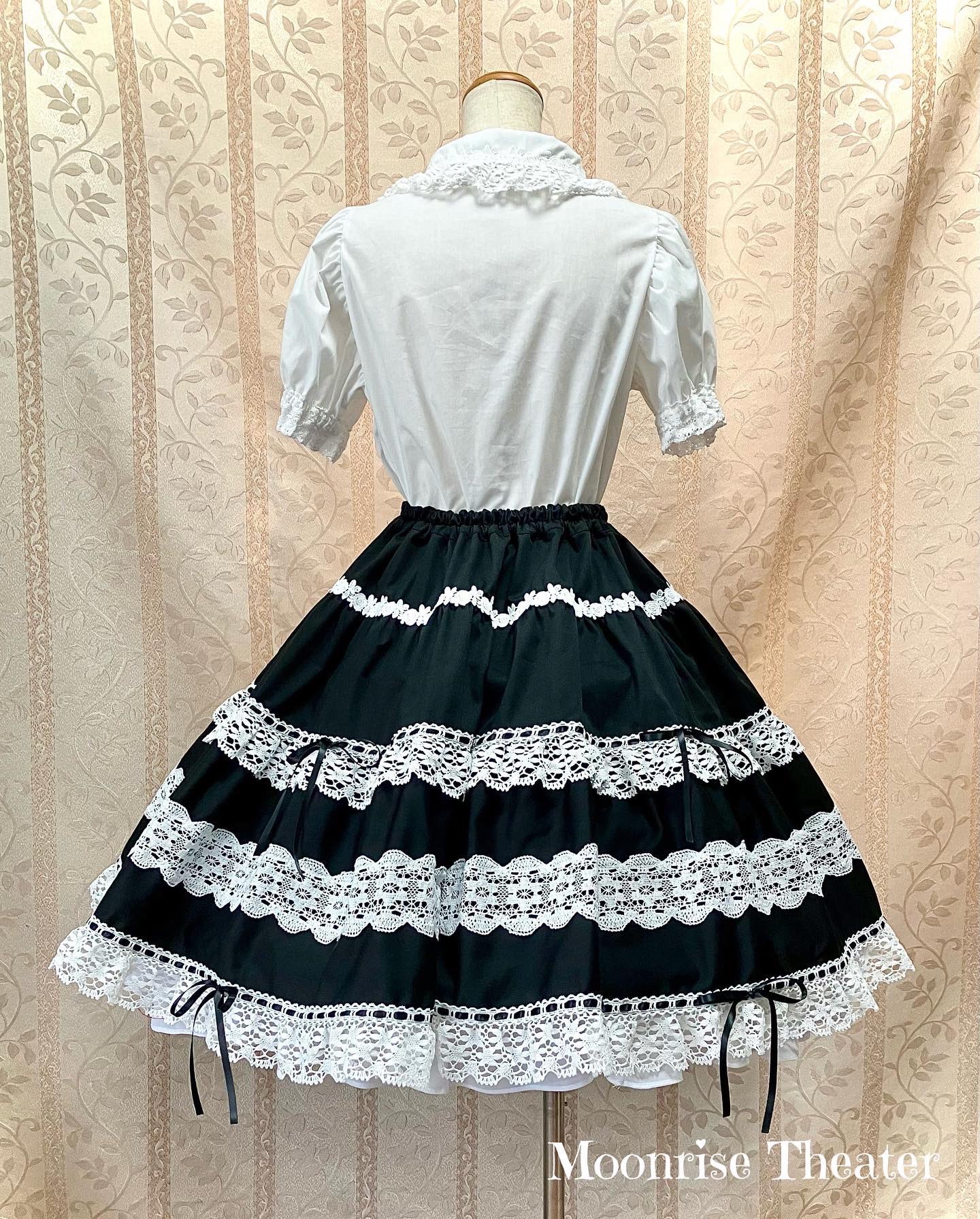 Moonrise Theater ~ Torchon Lace Tiered Skirt by Indie Brand