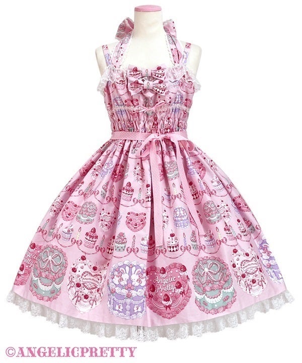 【大人気♡】 アンジェリックプリティ ハッピーケーキ JSK KC ONセット♡ Happy Cakes Shirring JSK by Angelic Pretty