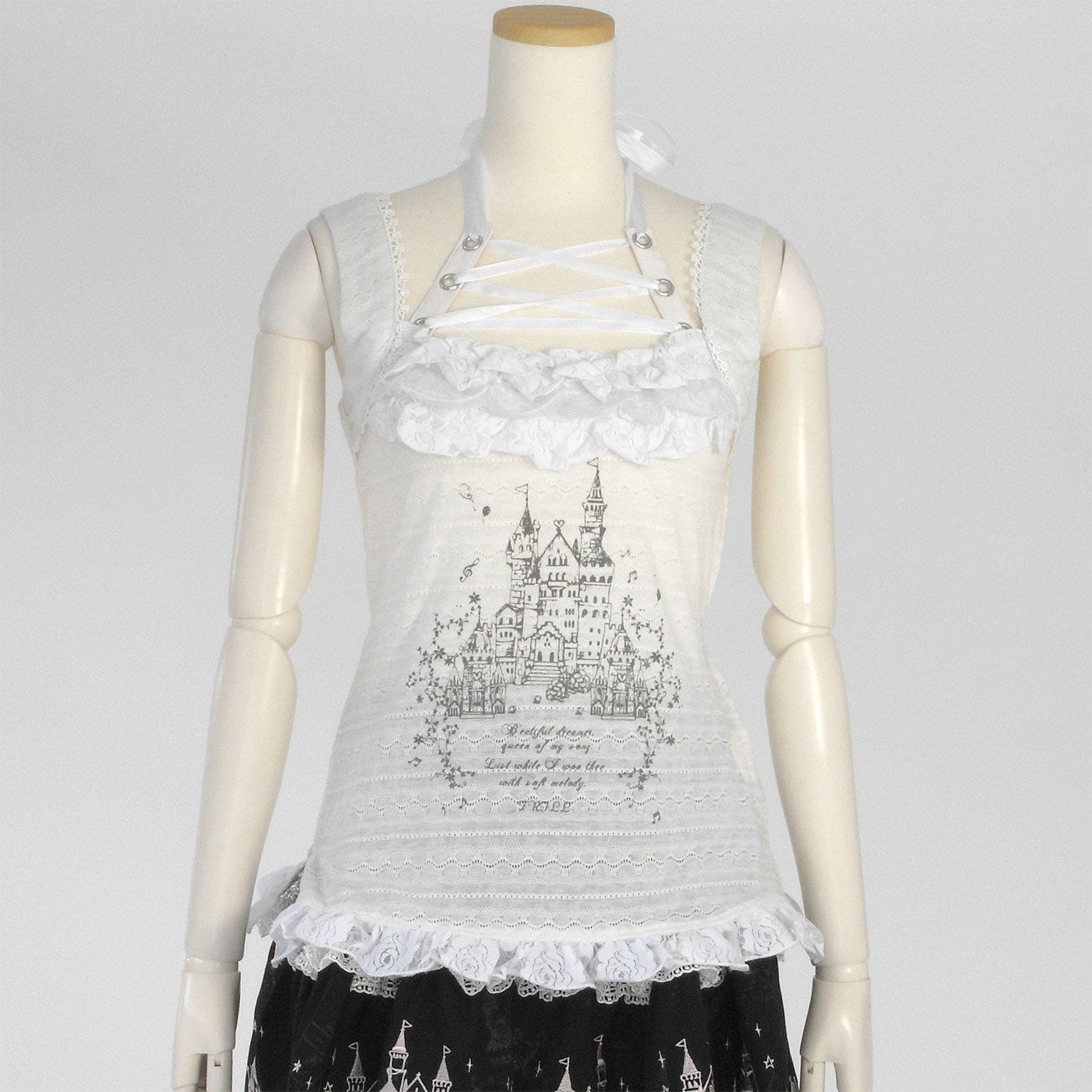 FRILL ~ Lace-Up Sleeveless Cutsew by h.NAOTO