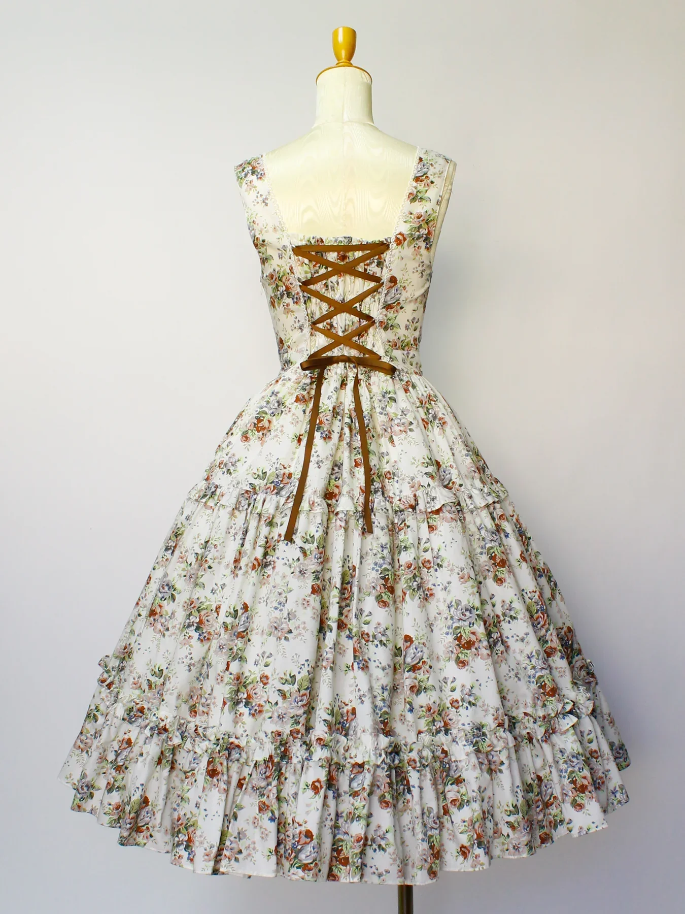 17世紀　ロシアン・クロス　3点セット　21　中世アンティーク　ブロンズ Antique Rococo Bouquet Apron JSK by Victorian Maiden