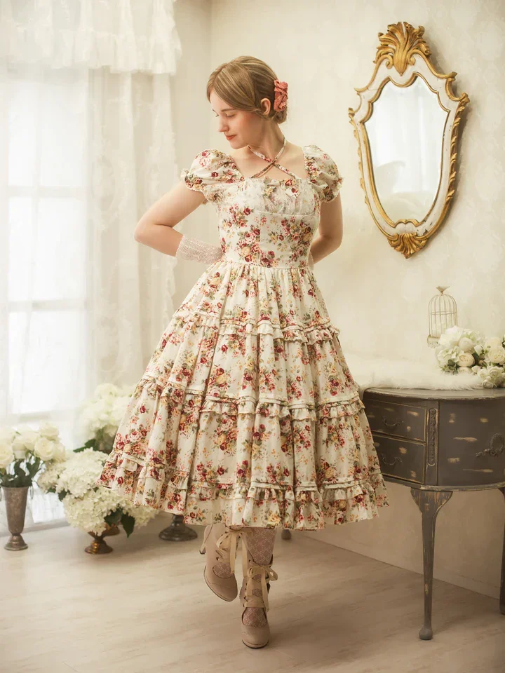 Limited Item] Tiered Long Dress by Victorian Maiden