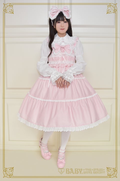 BABY シャーリングベビードールjsk 白ピンク　難有 Shirring Babydoll JSK (2025) by Baby, the Stars Shine Bright