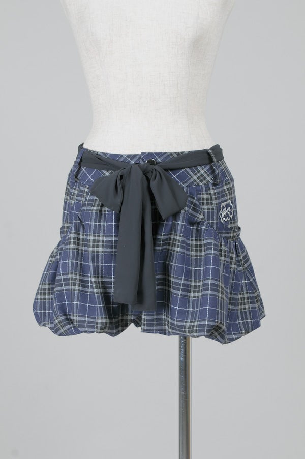 PN Glitter ~ Check Balloon Short Pants with Ribbon by Black Peace Now