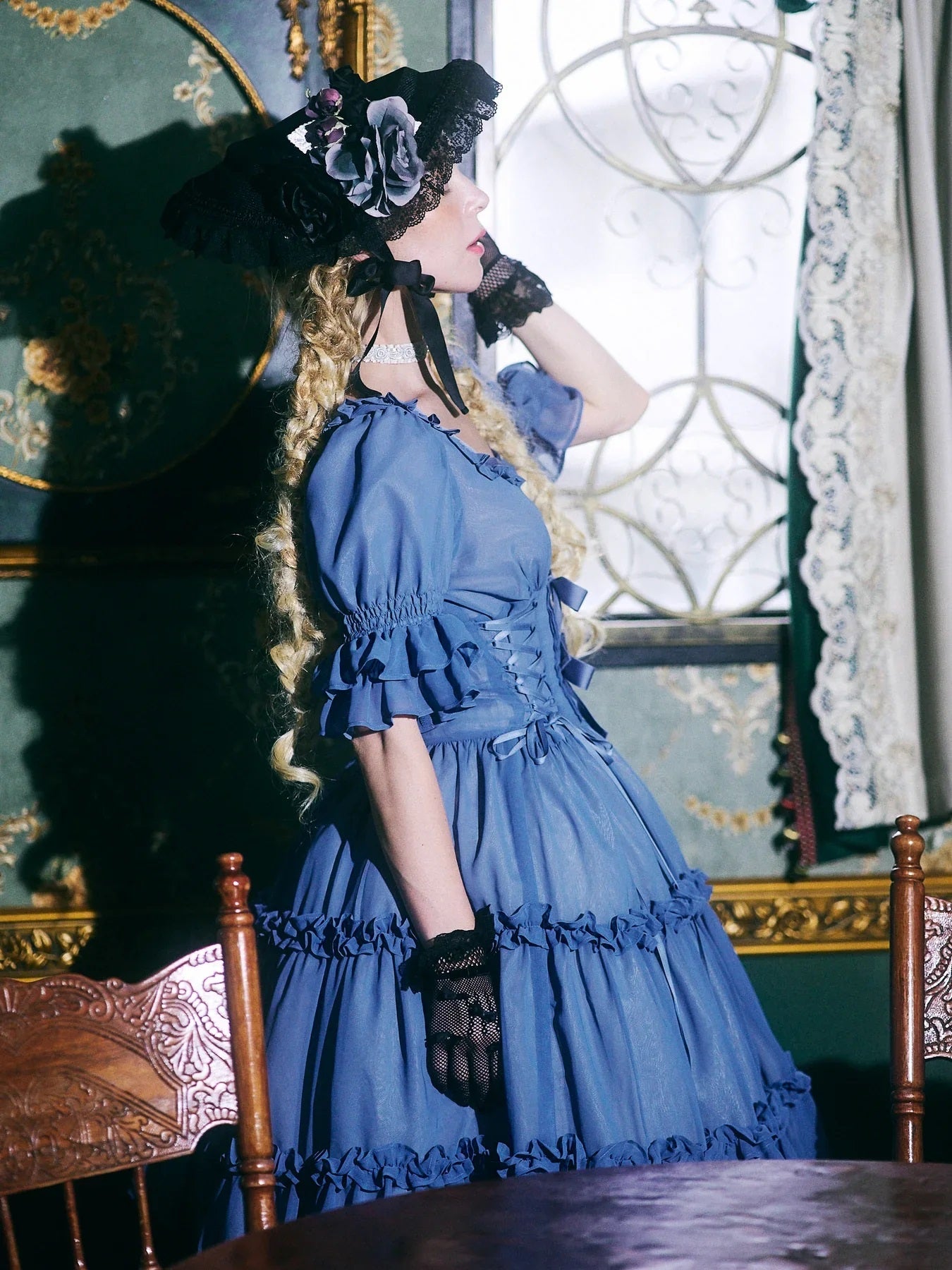 Lace-up Doll Half Sleeve OP by Victorian Maiden