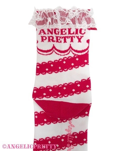 Angelic Pretty シュガーリィカーニバル ソックス Carnival Border Crew Length Socks by Angelic Pretty