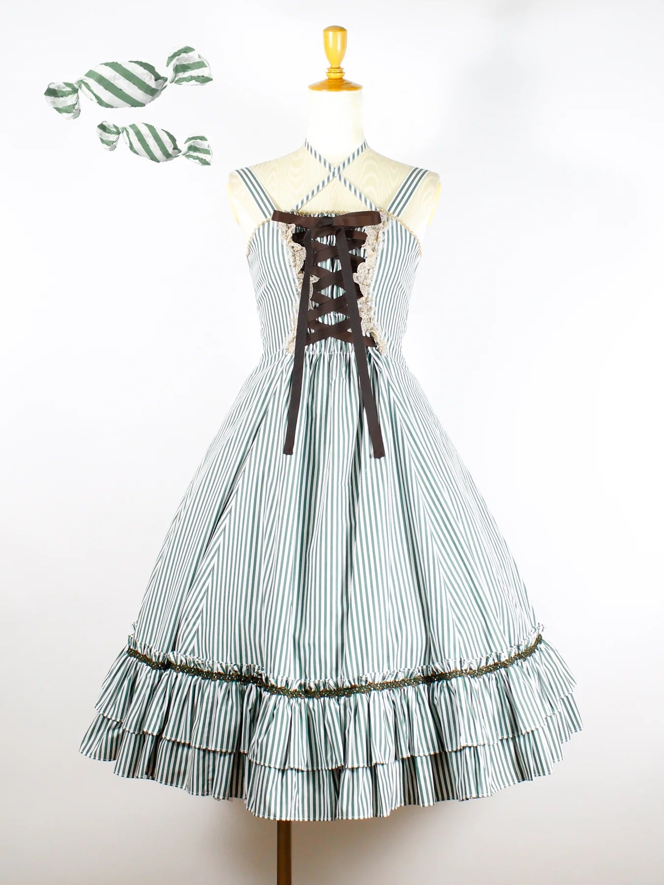 新品タグ付き】Victorian maiden セーラーカラーストライプドレス 新品