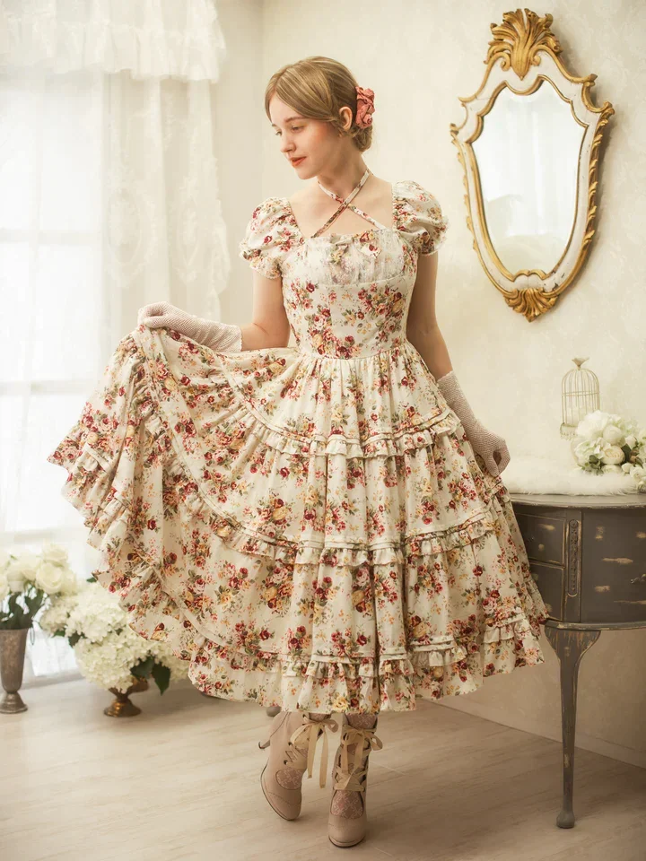 Limited Item] Tiered Long Dress by Victorian Maiden