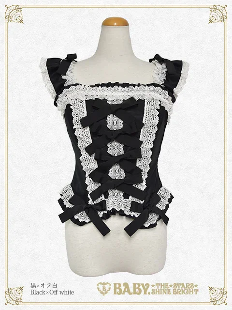 ベイビーザスターズシャインブライトEmmy Ribbonコルセット 黒 Emmy Ribbon Corset by Baby, the Stars Shine Bright