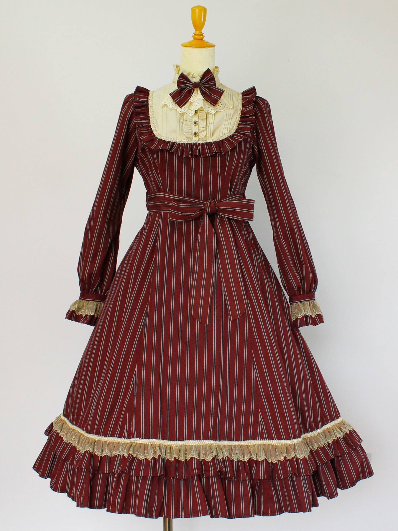 ヴィクトリアンメイデン／エコールストライプ クラシカルドールロングドレス Regimen Classical Doll Long Dress OP (2024) by Victorian Maiden