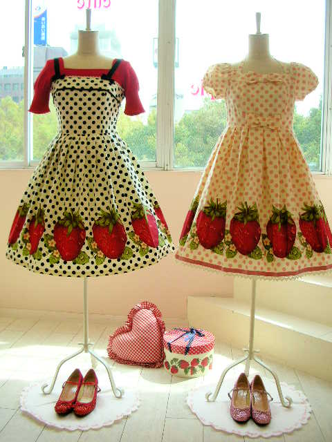 Strawberry Polka Dot JSK by Emily Temple Cute