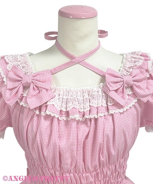 Eternal Doll半袖ワンピース Eternal Doll Short Sleeve OP (Small Gingham) by Angelic Pretty