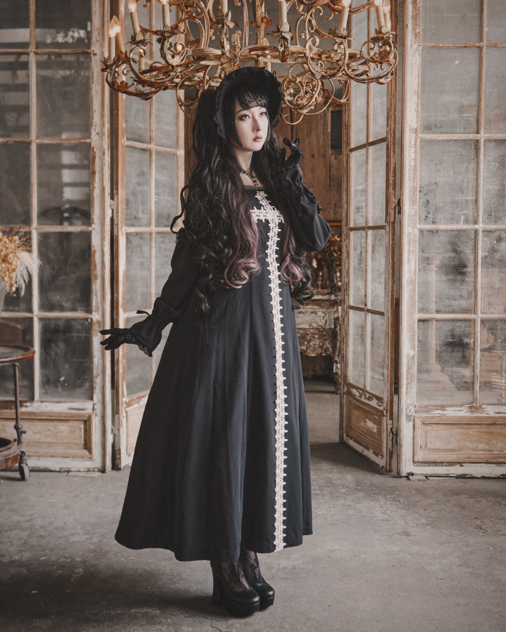 Lily Cross Lace Long OP by Moi-même-Moitié